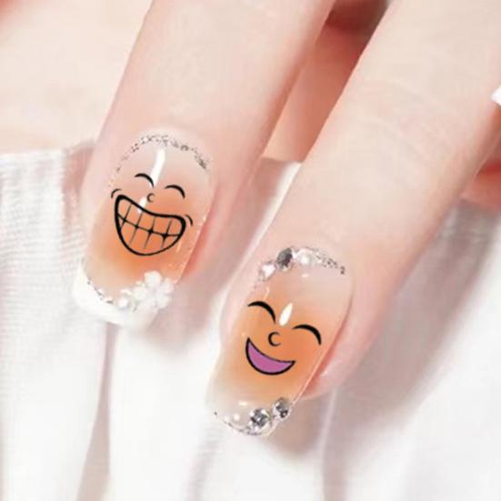 Smiling Face Nail Art Stickers DIY Decal Manicure Tips Cartoon Adorable Nail Art Decals for Nail Salons Home Use