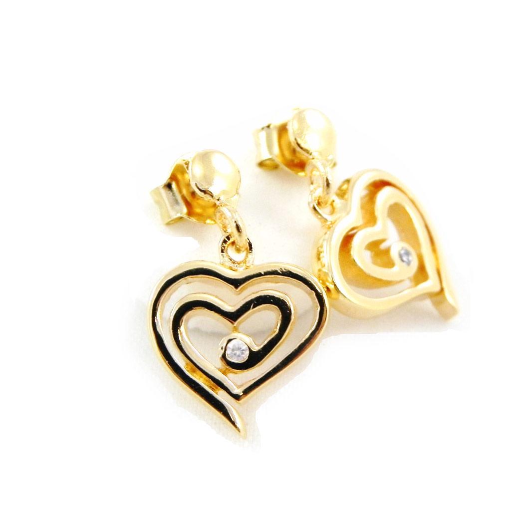 Les Trésors De Lily [G1997] - Gold Plated 'Love' Earrings