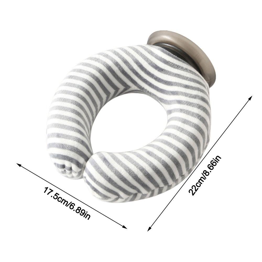 PVC Neck Hot Water Bag Reusable U-shaped Icy Cooling Neck Bag Knitted Cover Neck-hanging Neck Support for Home&Office Use