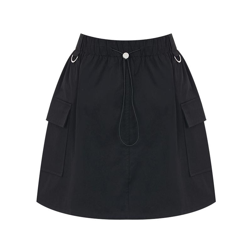 Sally Rustling Cargo Elastic Mini Skirt_I6B-Csk017