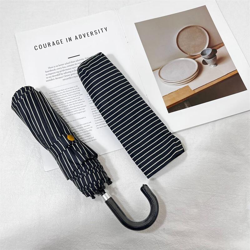 OIMG Polka Dot Sun & Rain Umbrella with Curved Handle