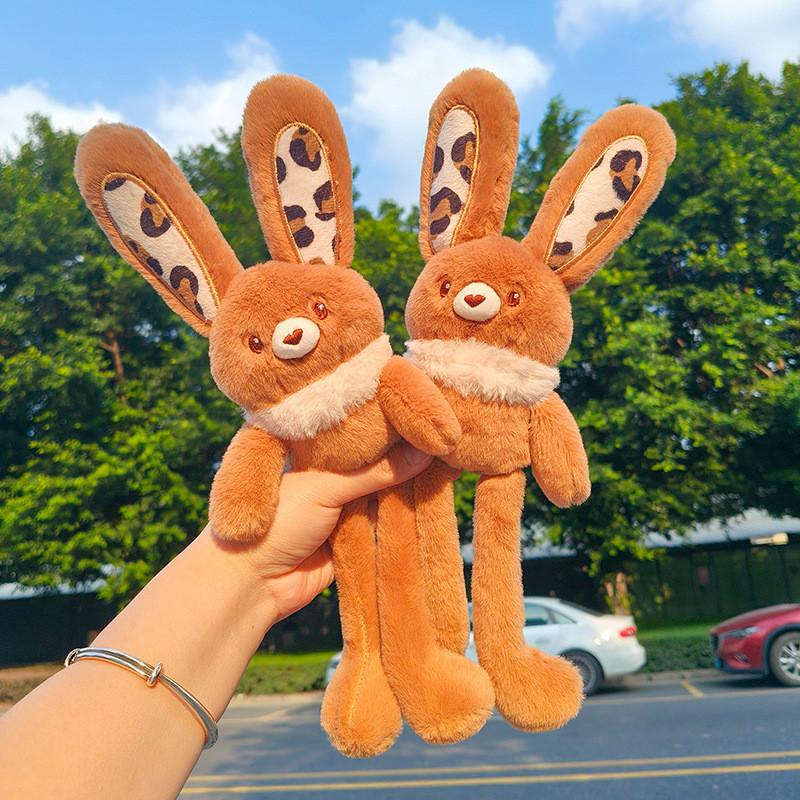 Funky Melard Leopard Print Plush Rabbit Fur Keychain Pendant For Accessories Eyecatching