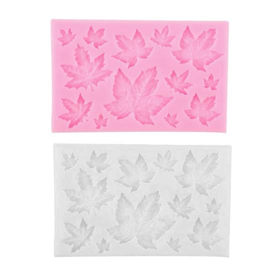 Kuchyně Čokoláda Cukr Silikonový Fondán Forma na dort Dekor Javorové listy Forma