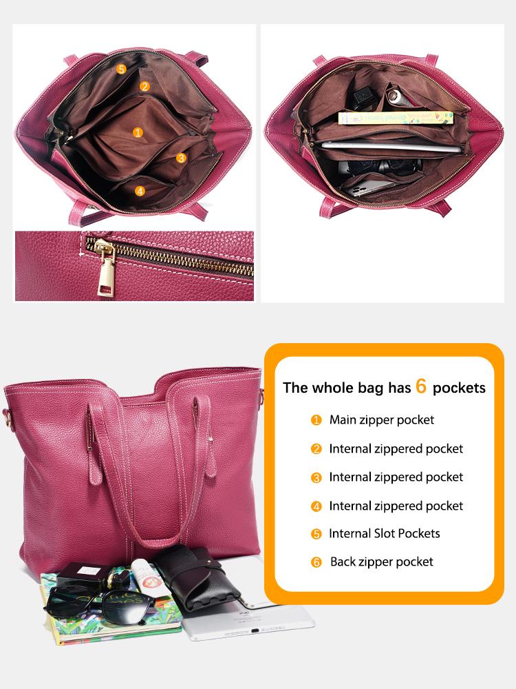 Zency Große Kapazität Damen Umhängetasche Retro Tote Geldbörse