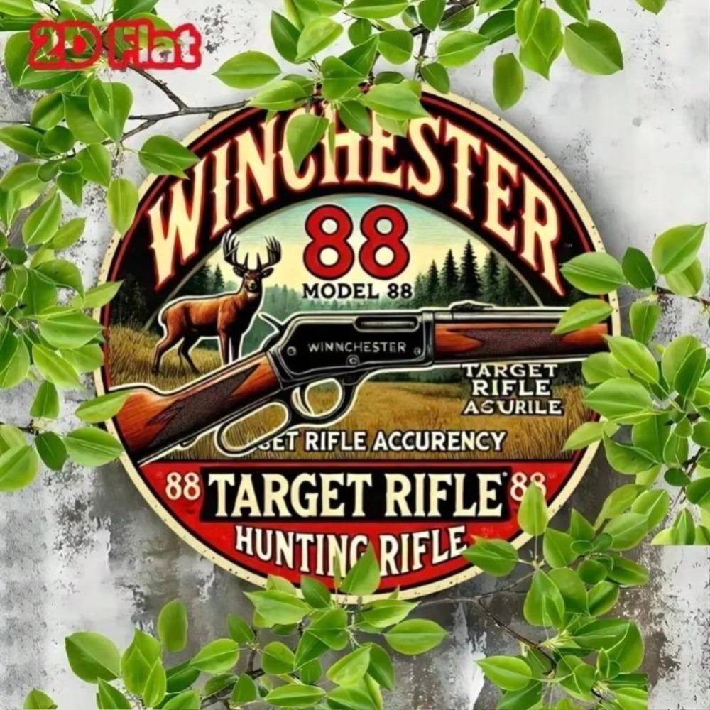 Vintage Winchester 88 Metal Tin Sign for Home Bar Decor Hunting Lodge Wall Art