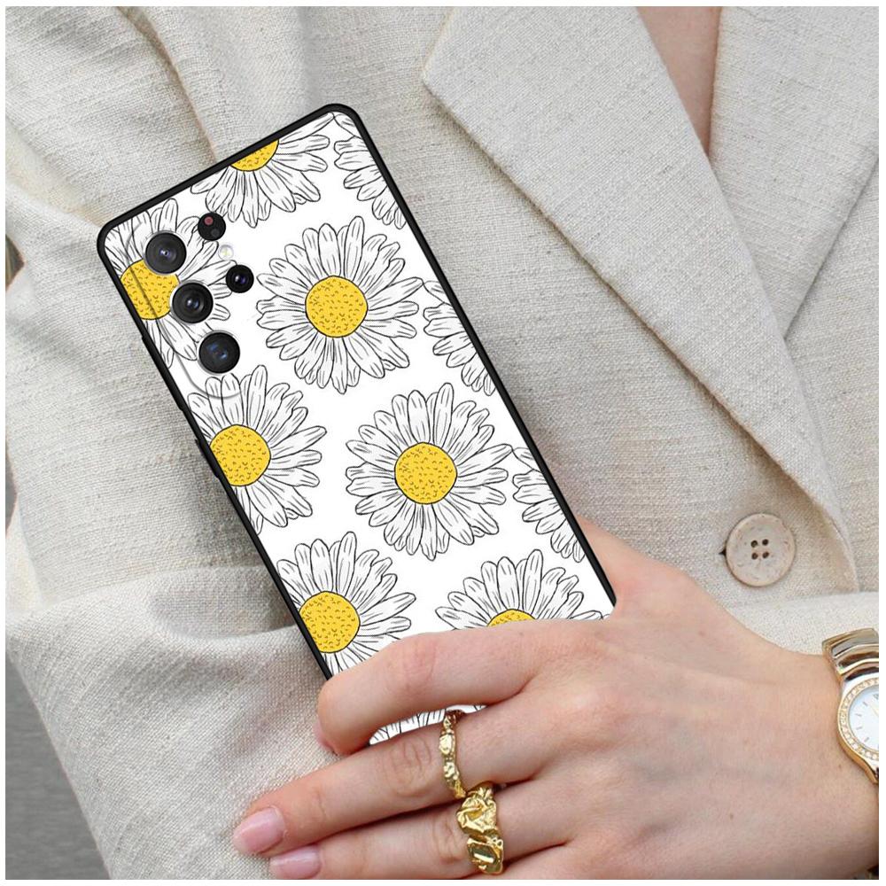 Daisy Flower Soft Cell Phone Case for Samsung Galaxy S26 Ultra S25 S24 S23 S22 S21 S20 Note10 Cover