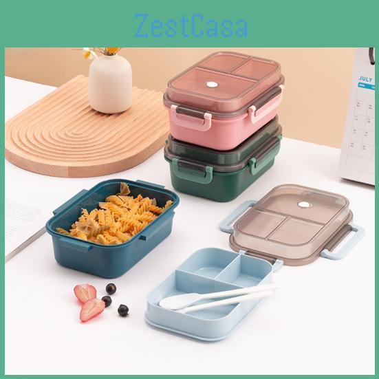 Lunch Double Layer 1250ml Box Compartment Large Capacity Pp Students Meal Box With Tableware Office