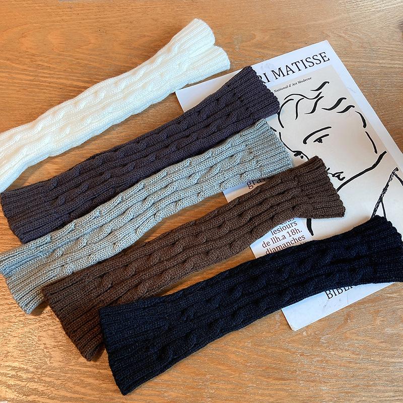 Fashion Half Finger Knitting Fried Dough Twists Sleeve Sleeve Wrist Guard Sweater Long Sleeve Outdoor Travel Warm Hand Sleeve