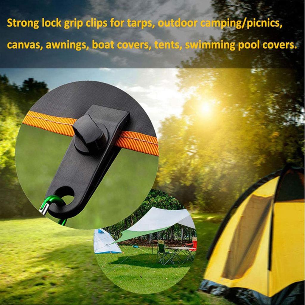 Heavy Duty Tarp Clips with Screw Lock, Tight Grip Tent Awning Clamps for Outdoor Camping, Windproof Tent Clips for Tarp, Canopy, Car Cover, Pool Cover