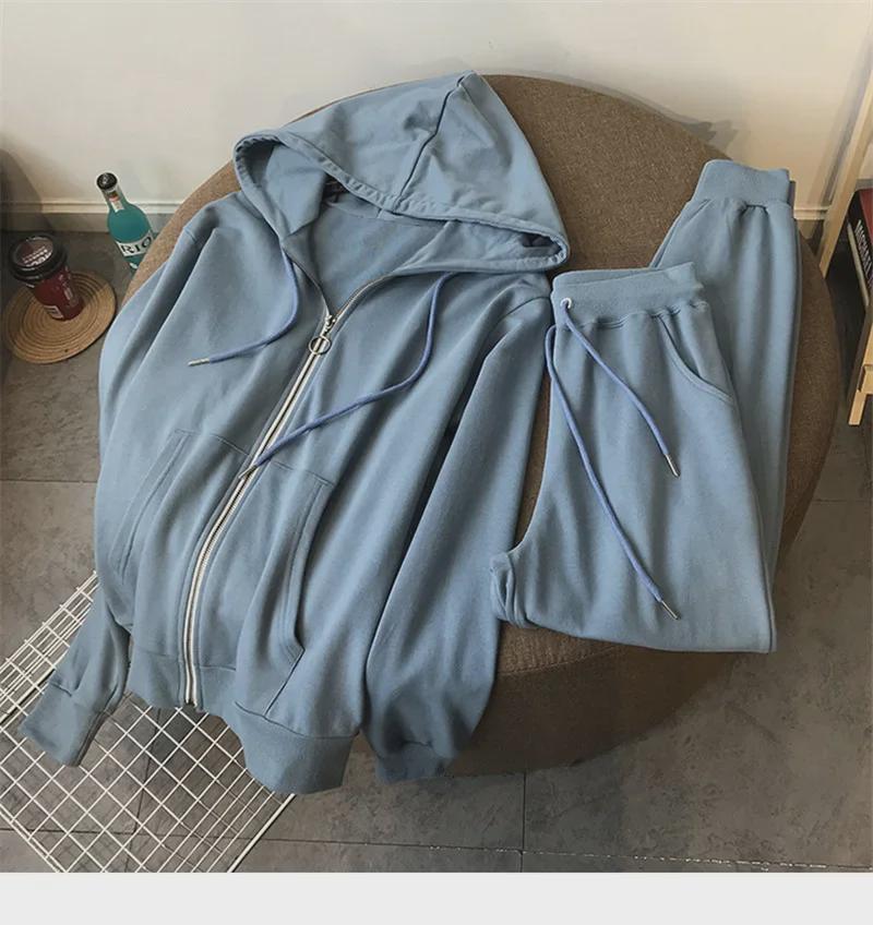 Women's Spring/Fall 2023 Zipper Hoodie & Leggings Set - Casual, Lightweight Two-Piece Suit