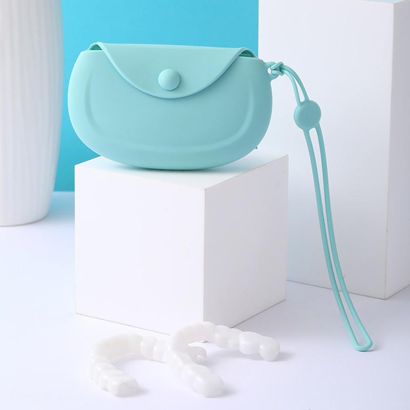 1 buc. Carcasă din silicon pentru proteză dentară Cutie de depozitare pentru retainer Container pentru proteză bucală Carcasă pentru proteză dentară