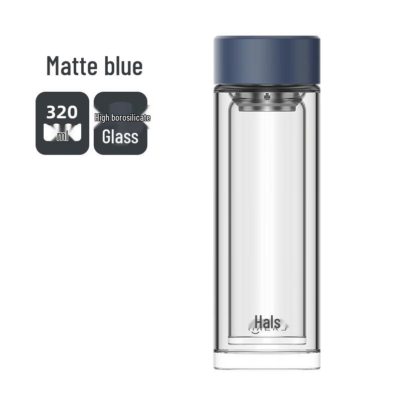 HAERS Double-Wall Glass Tea Mug with Infuser