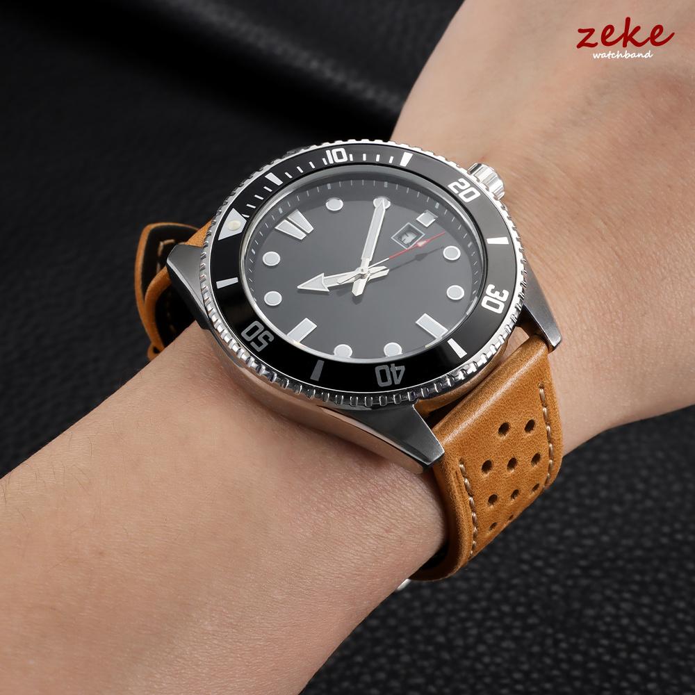 20mm 22mm Vintage Oil Wax Genuine Leather Watch Strap 18mm 24mm Universal Cowhide Watchbands Breathable Bracelet Sport Wristbelt