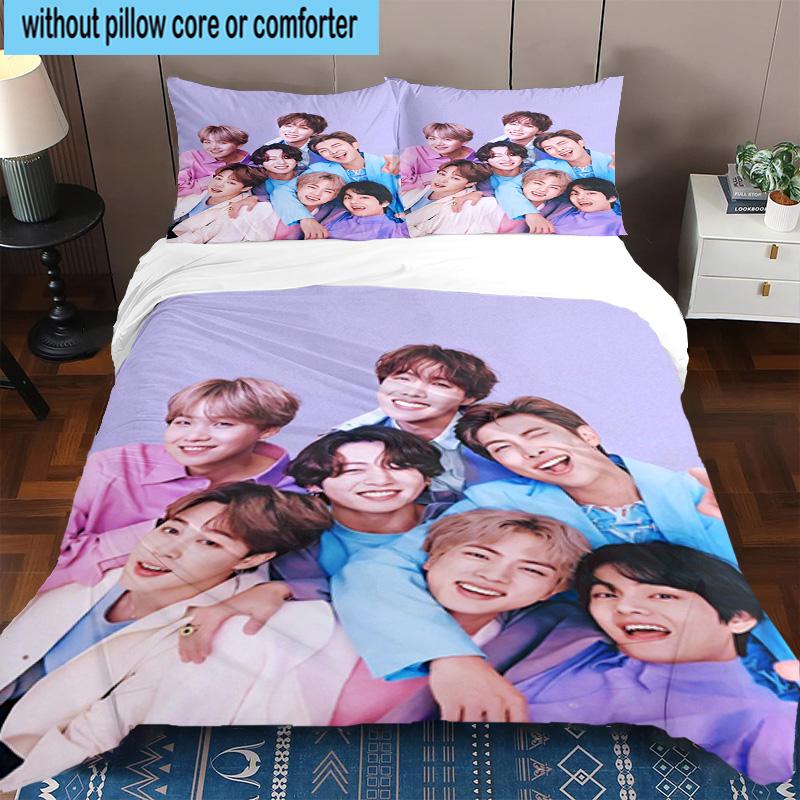 3 Stück K-Pop Musikgruppe 3 Stück Bettwäsche, inklusive 3 Stück Bettbezug und 2 Stück Kissenbezüge. Perfekt für Weihnachten, ideal für Schlafzimmer, Wohnheimzimmer