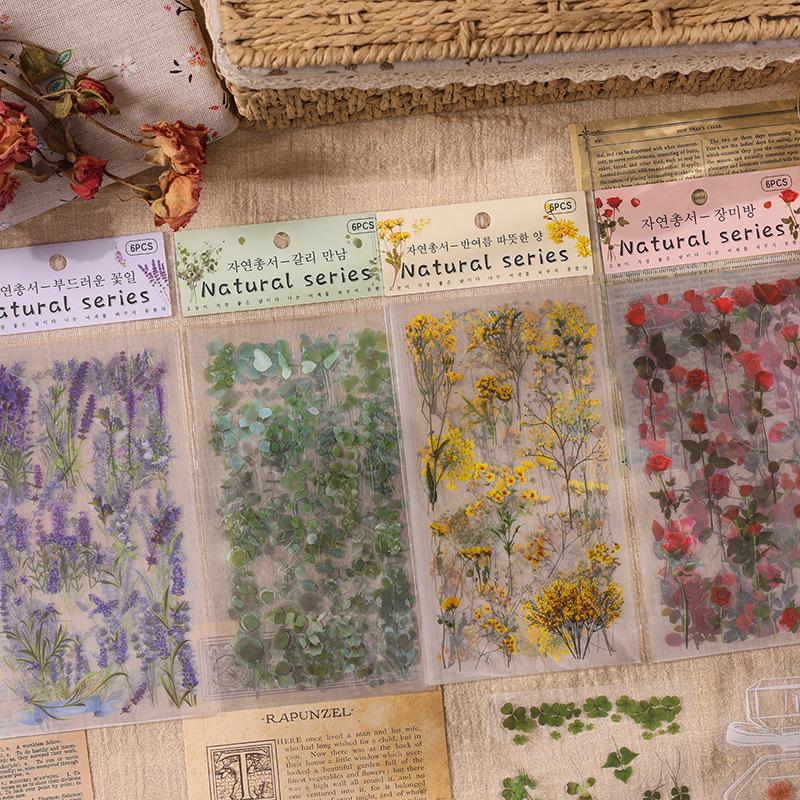 Jungle Series Waterproof Planner Stickers - DIY Plant & Flower Themes for Girls