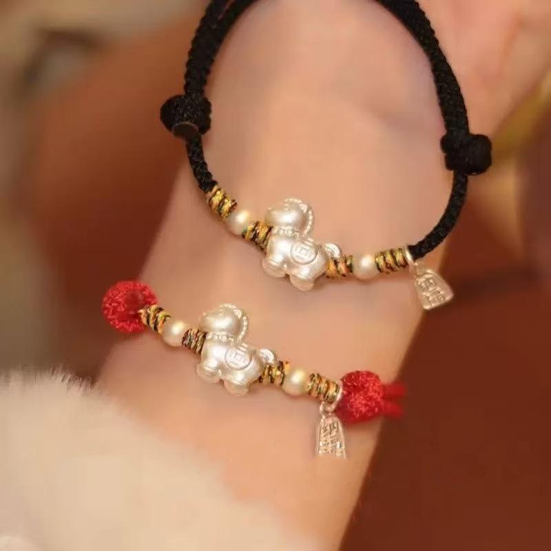 2026 Year of the Horse Red String Bracelet for Women - Woven Rope Gift for Girlfriend