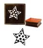 Printtoo Crafting Square Star With Polka Dot Pattern Wooden Rubber Stamp Block-2 x 2