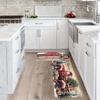2 Stück Anti-Ermüdungs-Küchenteppiche Weihnachten Wasserdicht Rutschfest Dick Gepolsterte Küchenmatte Schwerlast-Komfort-Stehmatte für Küche