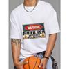 White T-Shirt No Filter Warning Sign Graphic Men Casual Streetwear Top for Everyday Wear