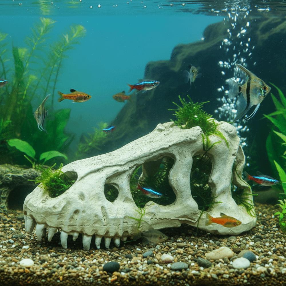 Hollow Out 3D Skull Reptile Cave Lifelike Reptile Climbing Shelter Landscape Decoration Terrarium