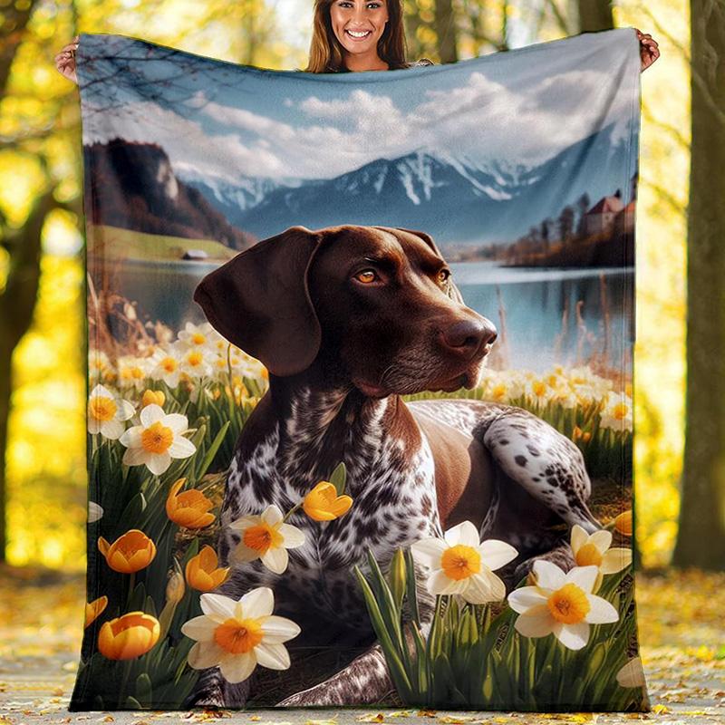 

Daffodil Dog Nature Fleece Printed Flannel Blanket, Warm Soft Throw Sofa Bed Blanket 80cm x 120cm