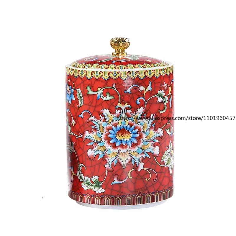 Chinese-style Ceramic Storage Jars Living Room Sealed Cans Dried Fruit Storage Boxes Household Kitchen Supplies Sealed Cans