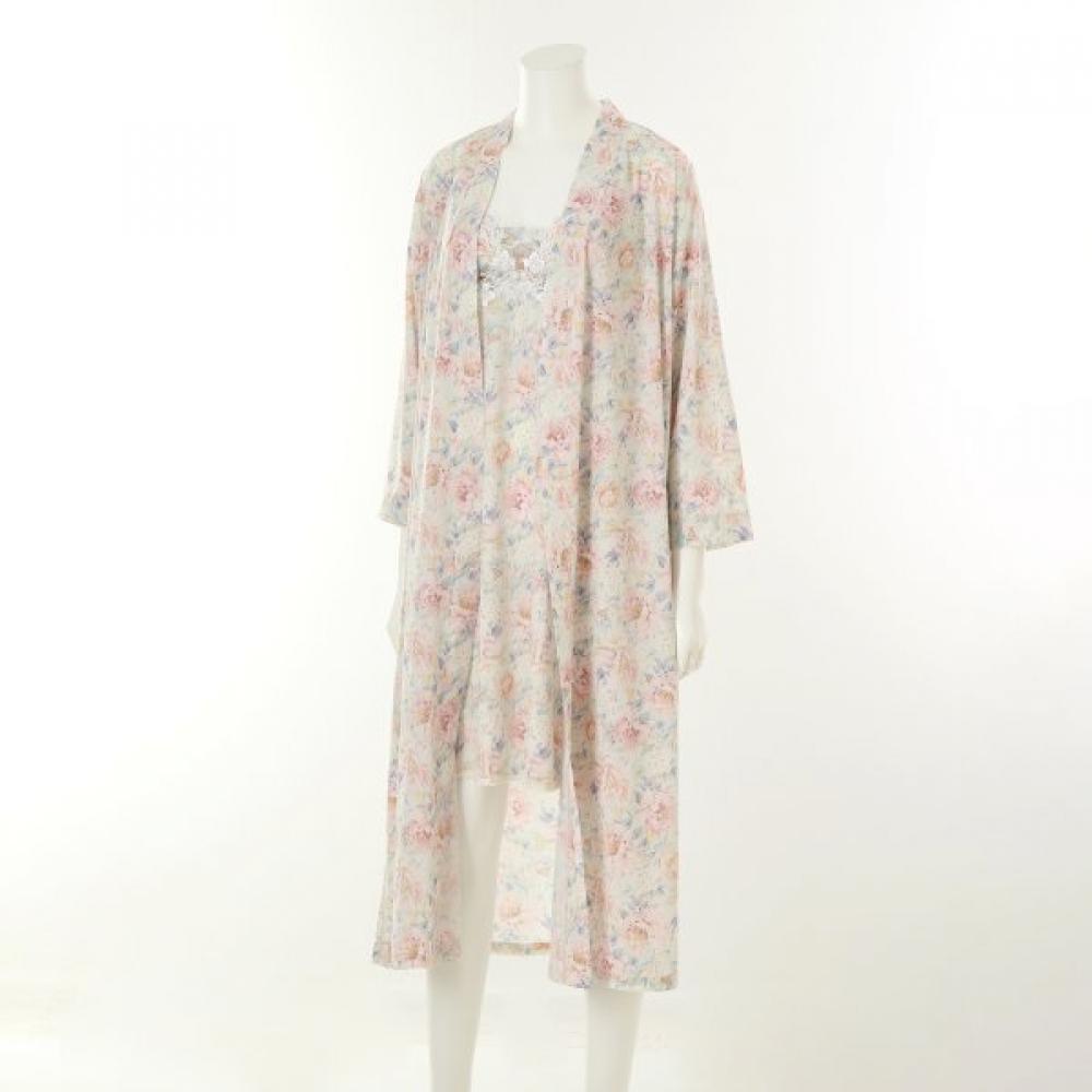 Wacoal Elegant Colorful Print Fabric Fall Outer Gown Inner Set Wgnc263a Wgnc263b