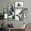 Monstera Leaf Green Plant Poster Animal Lion Leopard Horse Photos Nordic Decorative Paintings Canvas Wall Art Picture Home Decor