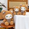 Doll Plush Cartoon With Bear Exterior Design And Checkered Bow Decor