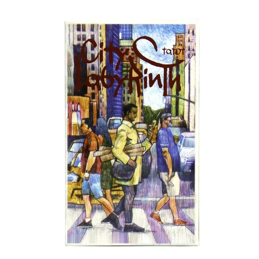City Labyrinth Tarot, 78 Karten 10,3 x 6 cm Tarotdeck | Indy Tarot mit Federzeichnung über das Leben in New York in den frühen 2000er Jahren