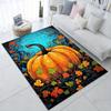 Dekorativer Teppich im Halloween-Thema: Teppich mit Kürbisdruck - Perfektes Geschenk für Feiertage und besondere Anlässe - Geeignet für