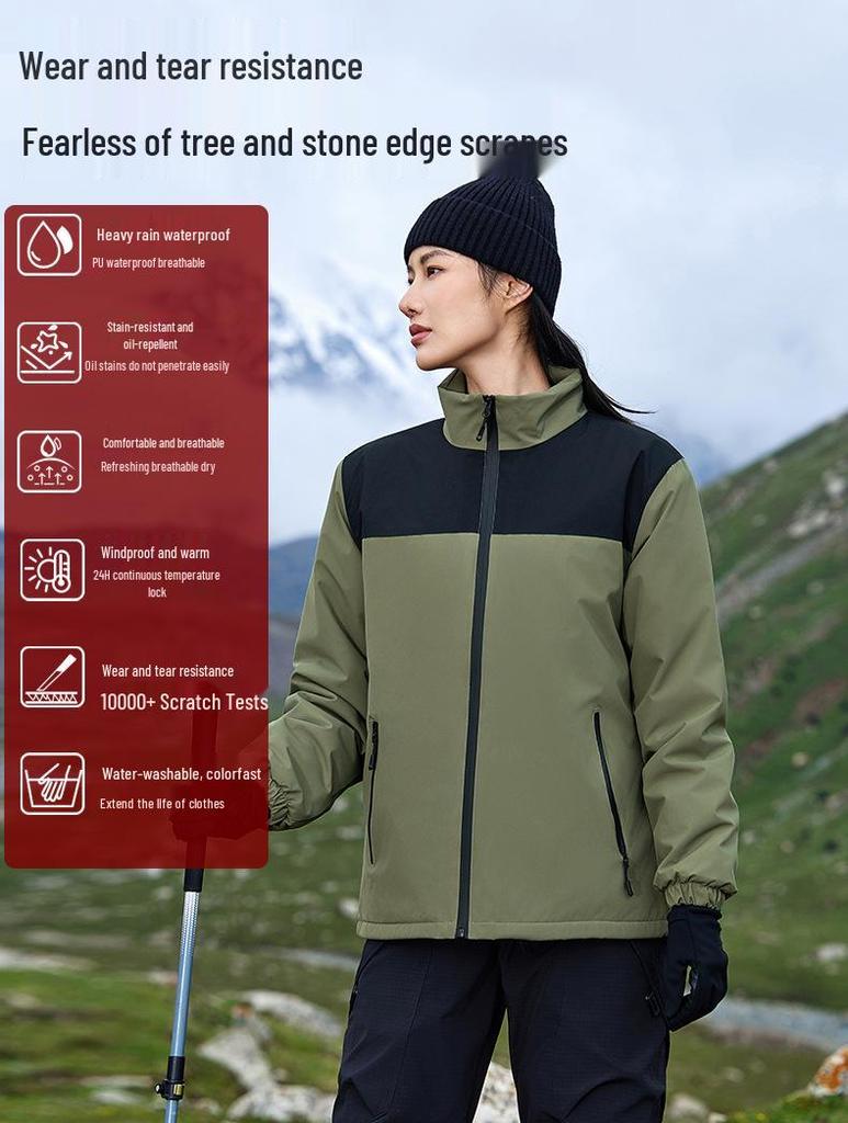 Enterprise Integrated Stand Collar Super Soft Windproof Waterproof Wear-resistant Mountaineering Jacket 8819
