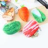 Cute Plush Vegetable Coin Purse Wrist Bag Mini Cute Zipper Girl Coin Wallet Cable Headset Bag
