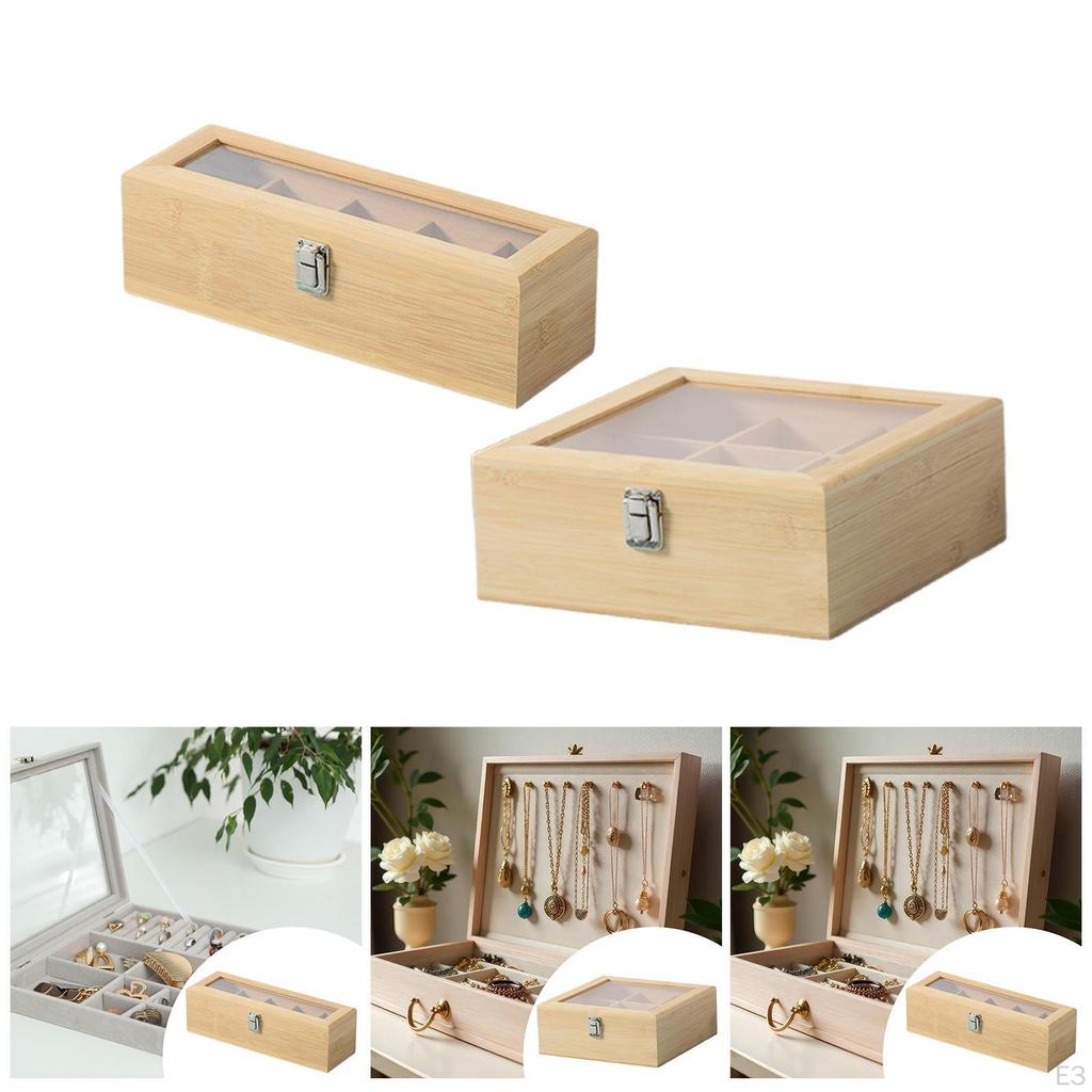 Wood Tea Storage Organizer Compartment Box Coffee Holder for Countertop Desktop Kitchen