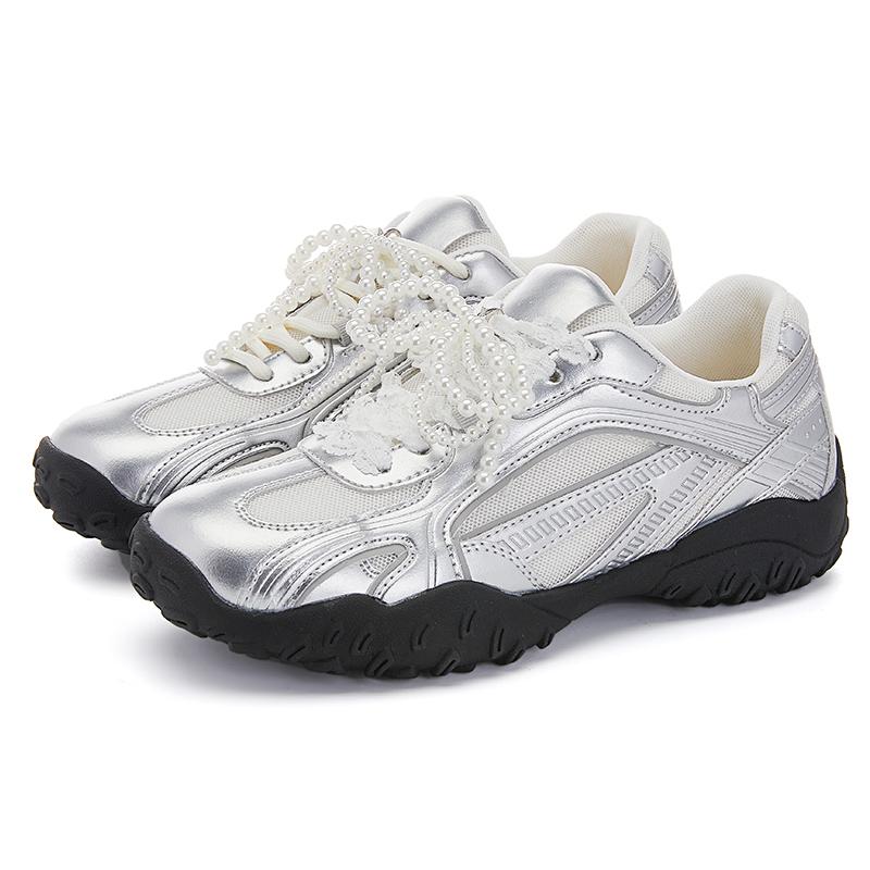 

Fashion AIYUQI Sneakers Shoes For Women 2025 New Women s German Training Shoes Non-slip Large-size Skateboard Casual Female Shoes 35 серебряный