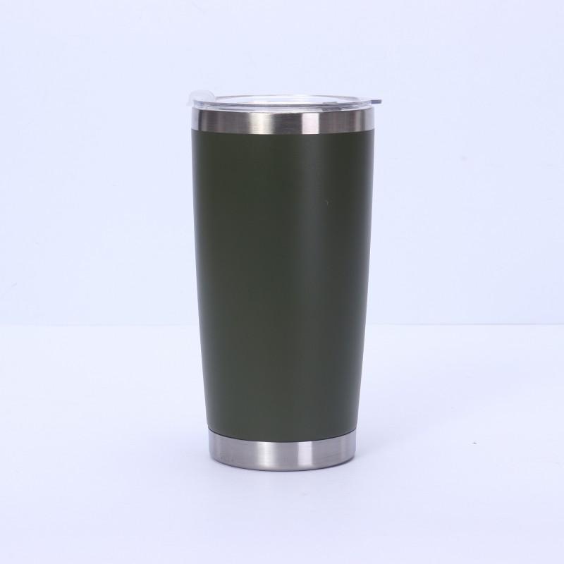 20oz Vacuum Insulated Stainless Steel Travel Mug Car Outdoor Use Leakproof Portable Thermos Cup With Plastic Lid