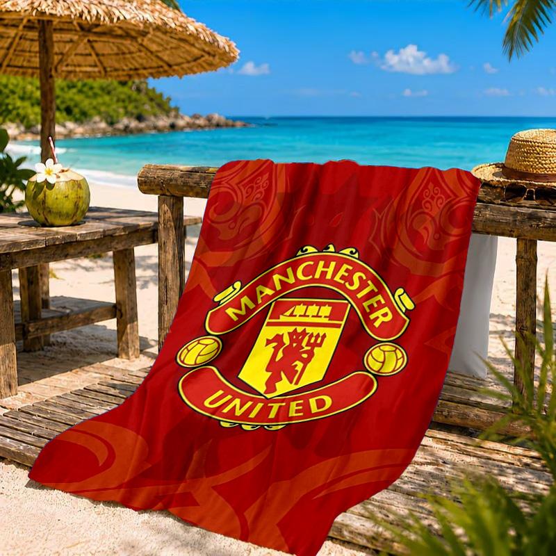 Manchester United Wappen Strandtuch, Schnelltrocknend, Pflegeleicht, Geeignet für Fitness und Strandurlaub, Sport-Essential