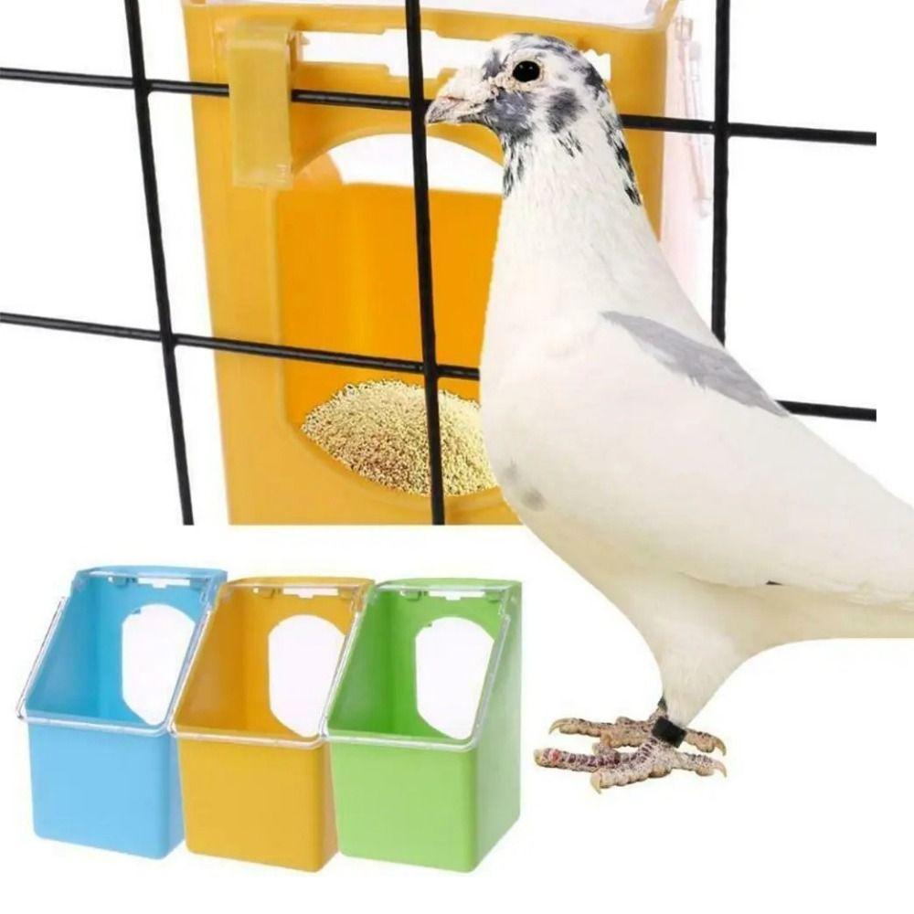 with Lid Pigeon Food Dispenser Plastic Pigeon Drinking Cups Hanging Bird Food Box for Cage