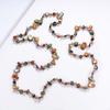 JMXD-120CM Long Shell Bead Crystal Necklace Hand Woven Colored Long Sweater Chain Candy Color Pearl Necklace