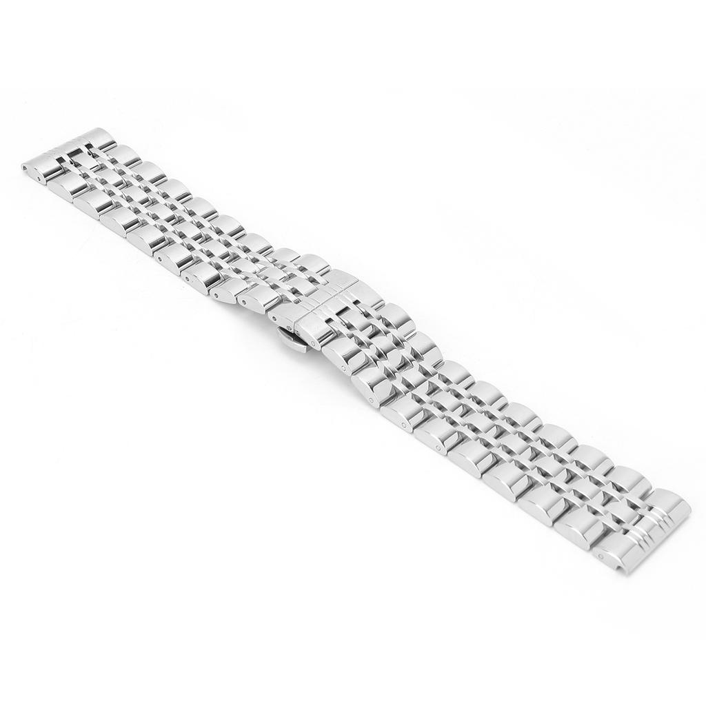 Stainless Steel Watch Band Silver Solid Adjustable Butterfly Clasp Replacement Watchband24mm