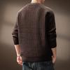 Men's High-End Waffle Knit Sweater: Autumn Winter Warm Casual Pullover