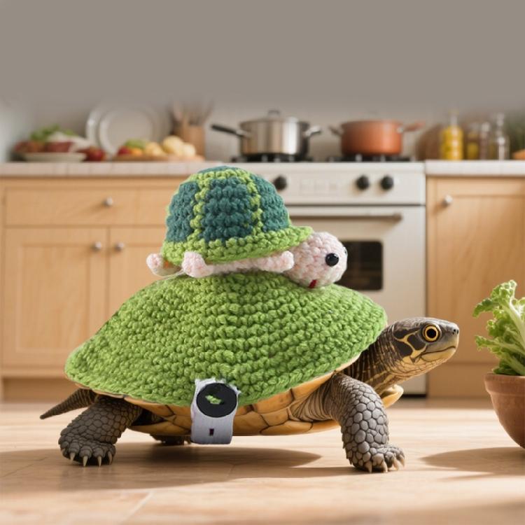 Festival Turtles Costume for Small Pet Party Decoration Comfortable Warmth Tortoise Knitted Sweater for Holiday Event