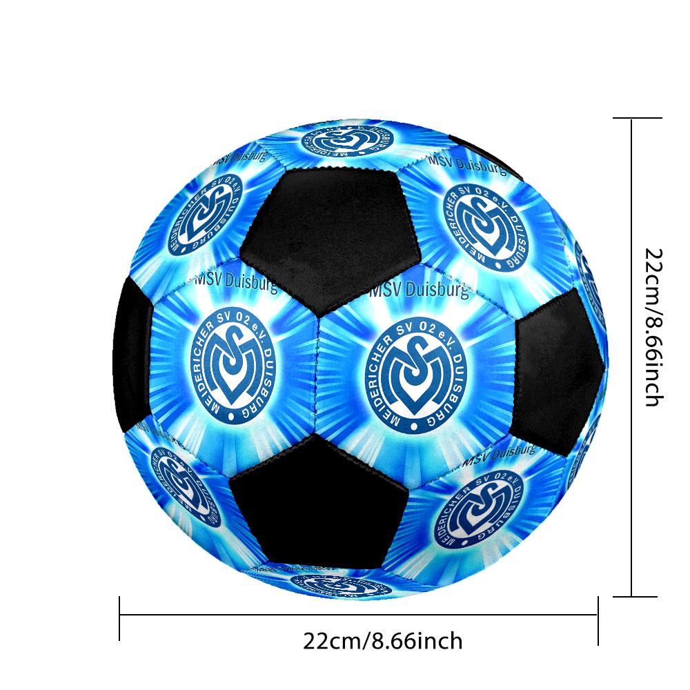 Pallone da Calcio MSV Duisburg Misura 5 Colorato Cucito a Macchina PVC Pronto per la Competizione Resistente Ad Alto Rimbalzo