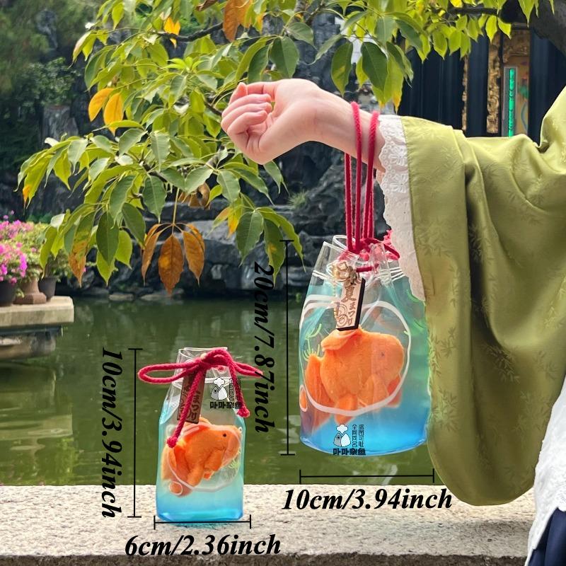 

Summer Festival Series Goldfish Doll Bag Japan Style PVC Plush Doll Storage Bags for Girls Toy Display Bag Original Design New Small