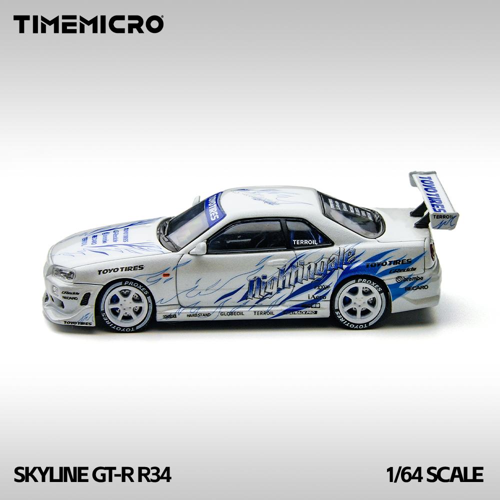 TimeMicro 1:64 Skyline GT-R R34 Drifting Blaze Legierungsmodell