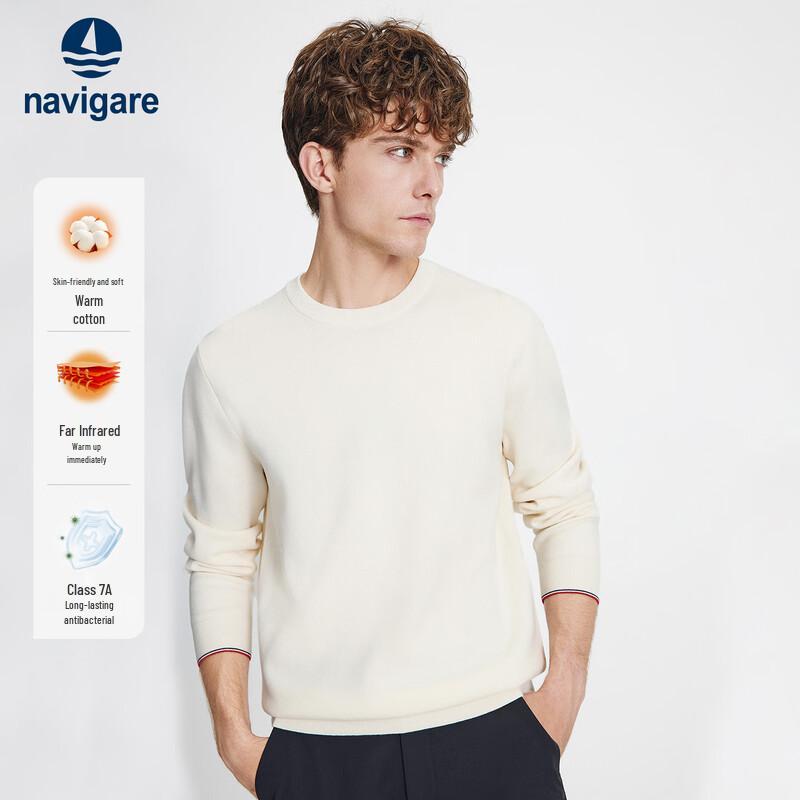 Navigare Men's 100% Cotton Round Neck Knit Sweater