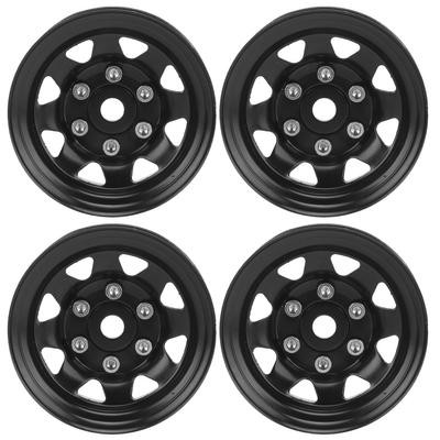 4 Pcs 1.55 Inch RC Wheel Rim Hub Universal RC Wheel Hubs for Axial AX90069 CrawlersBlack