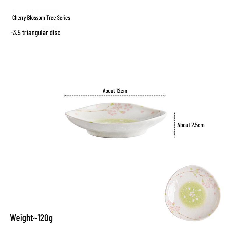 Cherry Blossom Ceramic Bowl & Plate Set: Includes Rice Bowl, Soup Bowl, Large Plate, Dish Plate, and Large Noodle Bowl - Japanese Imported.