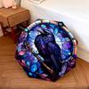 1PC Crow Raven Skull Umbrella Portable Folding Umbrella Iron Frame Hole Bone Structure Outdoor Home Umbrella