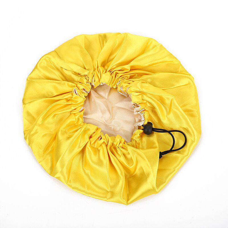European & American Double-Layer Satin Adjustable Sleeping Cap